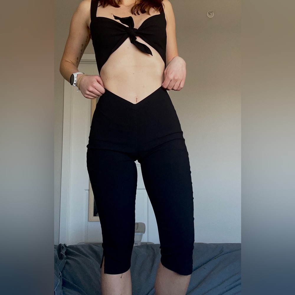 Vintage Black Cutout Jumpsuit Romper